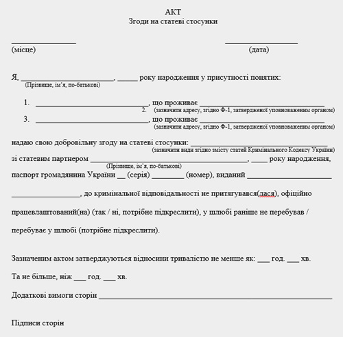 Щойно закон про «секс за згодою» набрав чинності, умільці й акт підготували