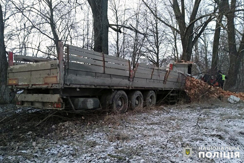 На Хмельниччині вантажівка зіткнулася з деревом: водій загинув