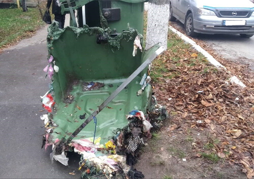 У Славуті вандали спалили нові сміттєві контейнери