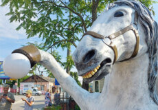 На Шепетівщині скульп­тура коня понад місяць волонтерить для ЗСУ