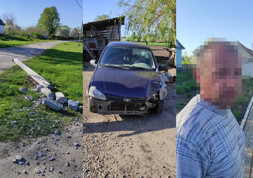 На Ізяславщині п’яний водій зніс електроопору і зник із місця події