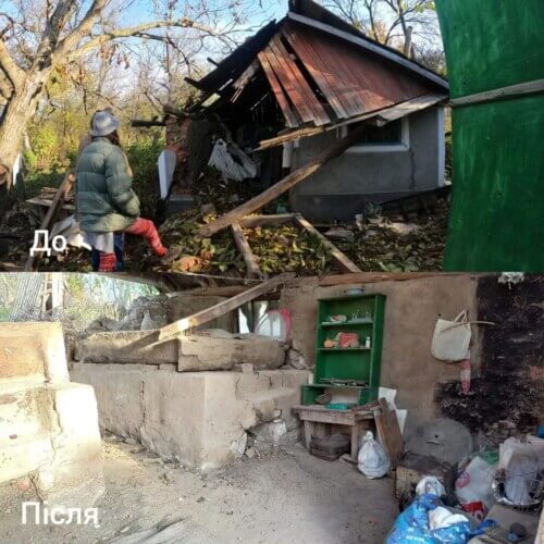 Волонтери з «Бакота Хаб» відремонтували будинок літньої жінки з Хмельниччини, в який поцілили уламки ракети