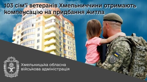 103 сім’ї ветеранів із Хмельниччини отримають компенсацію на придбання житла