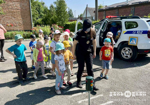 Поліцейський автомобіль, сирена і світлофор: у Шепетівці дітям влаштували пізнавальну пригоду