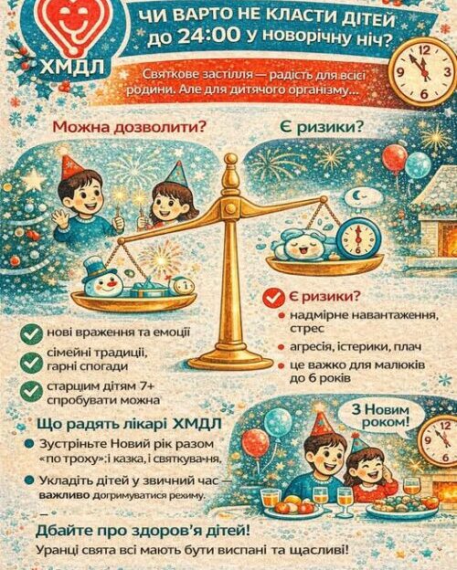 На Хмельниччині лікарі пояснили, чи варто зустрічати Новий рік з дітьми до опівночі