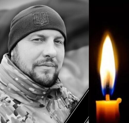 Split image: a man in camouflage jacket and beanie on the left, and a lit candle on the right, conveying remembrance